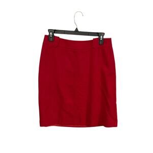 Talbots Wool Blend Knee Length Red Skirt Size 2 XS Office Siren Business